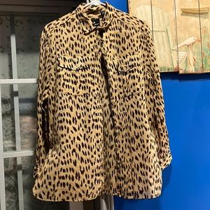 Liz sport animal style print blouse size med